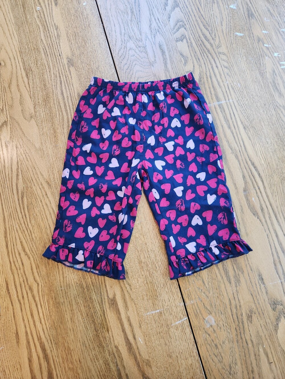 OshKosh B'gosh Navy Pajama Pants with Pink & White Hearts